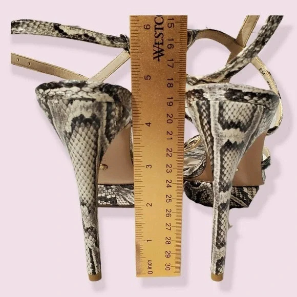 PELLE Moda Sandals Olya Sandal In Black White Snake Print Size 8 - Picture 7 of 11